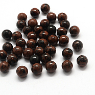 Round Natural Mahogany Obsidian Beads, Gemstone Sphere, No Hole/Undrilled, 9~11mm(G-Q450-07)