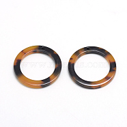 Cellulose Acetate(Resin) Pendants, Ring, Goldenrod, 21.5x21.5x2.5mm, Hole: 1.5mm(KY-S121D-A301)
