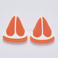 Handmade Polymer Clay Cabochons, Orange, Orange, 19.5~20x18x2mm(CLAY-R084-07)