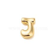 Brass Pendants, Real 18K Gold Plated, Letter J, 21.5x13.5x6.5mm, Hole: 2.5mm(KK-P262-01G-J)