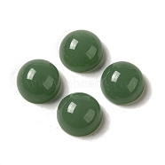 Glass Cabochons, Imitation Gemstone, Half Round, Sea Green, 12x6mm(GLAA-B017-07D-02)