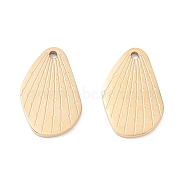 Ion Plating(IP) 316 Surgical Stainless Steel Charms, Wing, Real 24K Gold Plated, 14.5x9x1mm, Hole: 1mm(STAS-H163-06G)