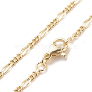 Brass Figaro Chains Necklace for Women, Cadmium Free & Lead Free, Real 18K Gold Plated, 17.52 inch(44.5cm)(NJEW-P265-28G)