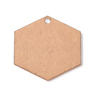 Acrylic Pendants, Hexagon, BurlyWood, 37x37.5x2.5mm, Hole: 3mm(X-OACR-WH0003-10)