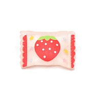 Resin Cabochons, Imtation Food Decorations, Candy with Strawberry, Tomato, 15x21x6mm(CRES-CJC0001-11)