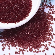MIYUKI Delica Beads, Cylinder, Japanese Seed Beads, 11/0, (DB1102) Transparent Dark Cranberry, 1.3x1.6mm, Hole: 0.8mm, about 2000pcs/10g(X-SEED-J020-DB1102)