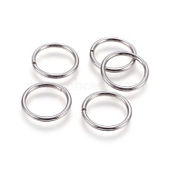 304 Stainless Steel Open Jump Rings, Stainless Steel Color, 13 Gauge, 18x1.8mm, Inner Diameter: 14.5mm, 300pcs/bag(STAS-P212-25P-07)