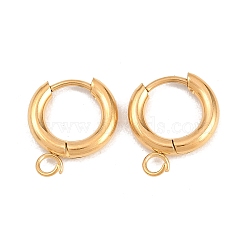 316 Stainless Steel Huggie Hoop Earring Findings, with Loop, Ion Plating(IP), Long-Lasting Plated, Golden, 13x2.5mm, Hole: 2.5mm, Pin: 1mm(EJEW-B158-01A-G)