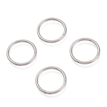 304 Stainless Steel Sleeper Earrings, Hoop Earrings, Hypoallergenic Earrings, Ring, Stainless Steel Color, 17 Gauge 14x1.2mm