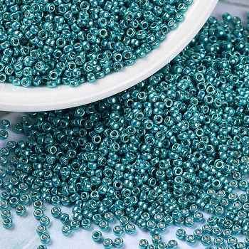 MIYUKI Round Rocailles Beads, Japanese Seed Beads, (RR1075) Duracoat Galvanized Dark Sea Foam, 15/0, 1.5mm, Hole: 0.7mm, about 5555pcs/bottle, 10g/bottle
