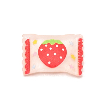 Resin Cabochons, Imtation Food Decorations, Candy with Strawberry, Tomato, 15x21x6mm