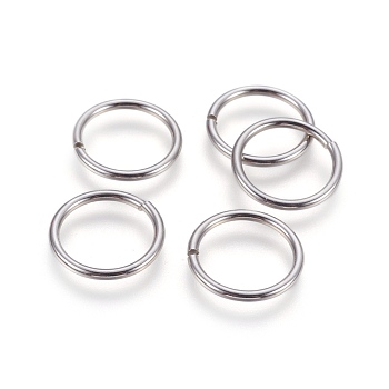 304 Stainless Steel Open Jump Rings, Stainless Steel Color, 13 Gauge, 18x1.8mm, Inner Diameter: 14.5mm, 300pcs/bag