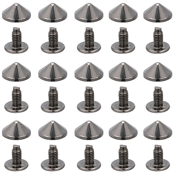 100Pcs Alloy Rivets, Cone, Gunmetal, 10x5mm