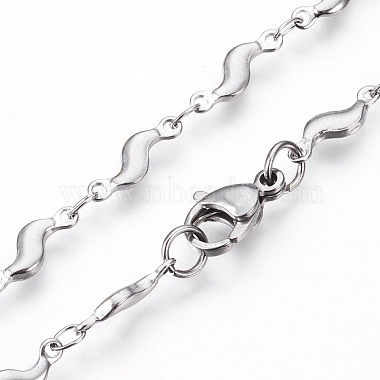 304 Stainless Steel Link Chains Necklaces(NJEW-F242-02P)-3