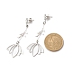 304 Stainless Steel Flower Long Dangle Stud Earrings for Women(EJEW-JE05006)-3