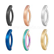 6Pcs 6 Color 304 Stainless Steel Curved Belly Ring Hoop, Piercing Jewelry for Women, Mixed Color, 16x3mm(JX496A-01)