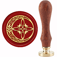 Brass Wax Seal Stamp with Handle, for DIY Scrapbooking, Moon Pattern, 3.5x1.18 inch(8.9x3cm)(AJEW-WH0184-0518)