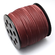 Faux Suede Cord, Faux Suede Lace, One Side Covering with Imitation Leather, Brown, 2.7x1.4mm, about 98.42 yards(90m)/roll(LW-R006-19)