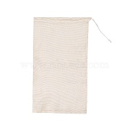 Cotton Storage Pouches, Drawstring Bags, Rectangle, Antique White, 41x28cm(HOUS-PW0002-01G)