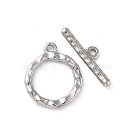304 Stainless Steel Ring Toggle Clasps, Stainless Steel Color, 19x16x2mm, Hole: 1.6mm(STAS-A092-09B-P)