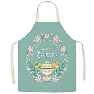 Cute Easter Egg Pattern Polyester Sleeveless Apron, with Double Shoulder Belt, for Household Cleaning Cooking, Turquoise, 680x550mm(PW-WG98916-14)