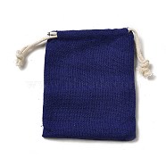 Rectangle Cloth Packing Pouches, Drawstring Bags, Dark Blue, 11.8x8.75x0.55cm(ABAG-A008-01B-10)