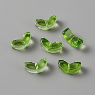 Handmade Lampwork Beads, Tulip, Green, 6.5x14x5mm, Hole: 1mm(LAMP-CJC0008-08B-01)