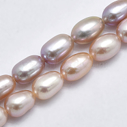 Natural Cultured Freshwater Pearl Beads Strands, Rice, Mixed Color, 6~9x5~6mm,  Hole: 0.8mm, about 48pcs/strand, 13.78 inch(35cm)(PEAR-F007-76-01)