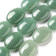 Natural Green Aventurine Beads Strands, Flat Oval, 25x18x8~9mm, Hole: 0.9~1mm, about 8pcs/strand, 7.72''~7.87''(19.6~20cm)(G-P528-D07-01)
