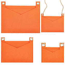 WADORN 3Pcs 3 Style Felt Bags Organizer Insert, Mini Envelope Handbag Shaper Premium Felt, with Iron Grommets, Orange, 9~22x8~18.3x0.5~0.55cm, Hole: 10mm, 1pc/style(PURS-WR0006-87C)