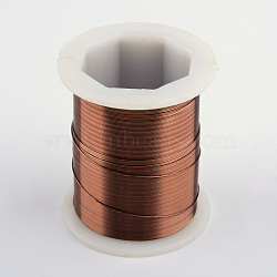 Round Copper Jewelry Wire, Saddle Brown, 26 Gauge, 0.4mm, about 9 Feet(3 yards)/roll, 12 rolls/box(CWIR-R002-0.4mm-06)