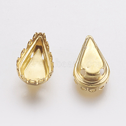 Thin Teardrop Brass Sew on Prong Settings, Claw Settings for Pointed Back Rhinestone, Golden, Tray: 8x5mm(X-KK-E727-02G-5x8mm)