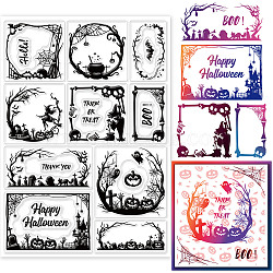 PVC Stamps, for DIY Scrapbooking, Photo Album Decorative, Cards Making, Stamp Sheets, Film Frame, Halloween Themed Pattern, 21x14.8x0.3cm(DIY-WH0371-0035)