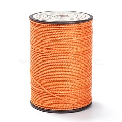 Round Waxed Polyester Thread String, Micro Macrame Cord, Twisted Cord, for Leather Sewing Stitching, Coral, 0.65mm, about 87.48 yards(80m)/roll(YC-D004-02D-053)