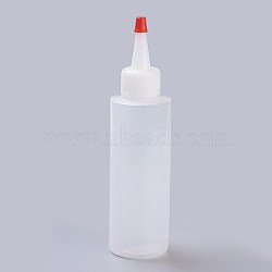 Plastic Glue Liquid Container, Bottle Dispenser, Clear, 4.1x16.2cm, Bottle: 12.5cm, Bottle Cap: 3.8cm, Capacity: 120ml(4.06 fl. oz)(CON-L011-01)