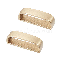 2Pcs Brass Loop Keepers, Men's Belt Buckle, Rectangle, Raw(Unplated), 43x11x15mm, Inner Diameter: 39.5x10.5mm(FIND-UN0002-55A)