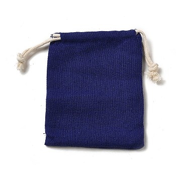 Rectangle Cloth Packing Pouches, Drawstring Bags, Dark Blue, 11.8x8.75x0.55cm