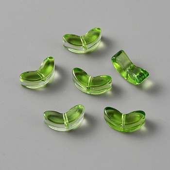 Handmade Lampwork Beads, Tulip, Green, 6.5x14x5mm, Hole: 1mm