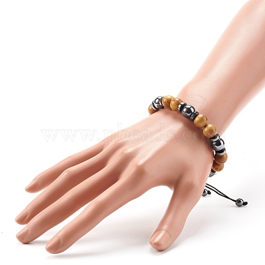 Synthetic Hematite Beads Bracelet for Men Women(BJEW-JB06755)-5
