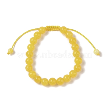 8mm Round Dyed Natural Jade Imitation Beeswax Braided Bead Bracelets for Women Men(BJEW-C067-01B-05)-2