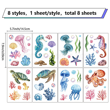 8 Sheets 8 Styles PVC Waterproof Wall Stickers(DIY-WH0345-163)-2