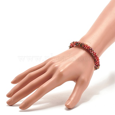 Bling Glass Beads Braided Stretch Bracelet(BJEW-JB07423-01)-4