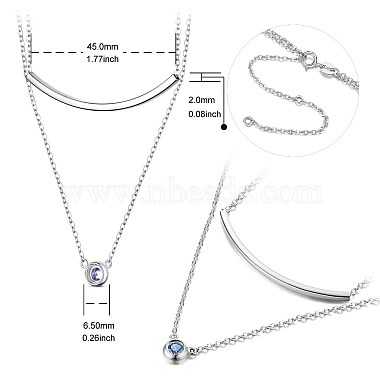 colliers à plusieurs niveaux en argent sterling plaqué rhodium shegrace 925(JN657A)-2