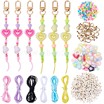DIY Pendant Decoration Making Kits, including Acrylic & CCB Plastic Beads, Alloy Swivel Clasps and Nylon Thread, Mixed Color, 1mm(DIY-BM0002-65)