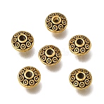 Tibetan Style Alloy Saucer Spacer Beads, Rondelle, Antique Golden, 6.5x4mm, Hole: 1.8mm(FIND-Z128-15AG)
