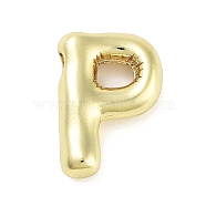 Rack Plating Brass Pendants, Long-Lasting Plated, Real 18K Gold Plated, Letter P, 20.5x14x5mm, hole: 3.5x2mm(KK-C055-01P-G)