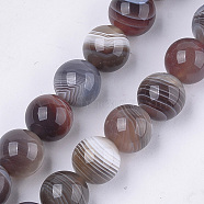 Natural Botswana Agate Beads Strands, Round, 10mm, Hole: 1mm, about 18~20pcs/strand, 7.4 inch(G-S333-10mm-026)