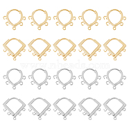 24Pcs 4 Styles Brass Hoop Earring Finding, Rhombus & Teardrop, with Horizontal Loops, Long-Lasting Plated, Golden & Silver, 15~16.5x16~17x1.5~12mm, Hole: 1~1.2mm, Pin: 0.9~1mm, 6Pcs/style(KK-DC0003-15)