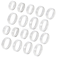 18Pcs 9 Szie Stainless Steel Simple Plain Band Ring for Women, Stainless Steel Color, Inner Diameter: 15.3~22mm, 2Pcs/size(RJEW-UN0002-57)