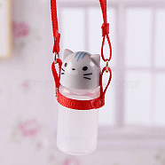 Water Bottle Shape Plastic Miniature Ornaments, Micro Landscape Home Dollhouse Accessories, Pretending Prop Decorations, Cat Shape, 15x37mm(PW-WG55615-03)